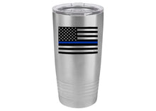 Load image into Gallery viewer, Thin Blue Line Flag Police Officer 20 Oz Travel Tumbler